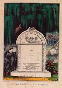 6. The Soldier's Grave, lithograph by Currier & Ives (1862). Courtesy of the American Antiquarian Society, Worcester, Massachusetts.