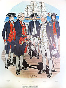 1. From Uniforms of the United States Navy: 1776-1898, plate 1. Courtesy of the U.S. Printing Office, Washington, D.C. (1966).