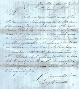 3. Timothy Bloodworth to Albert Gallatin, January 1, 1807, in NARA, Record Group 26, Correspondence Relating to Early Lighthouses, 1785 -1853, Entry 17C (NC-31), Letters Received from Superintendents of Lights, 1803-1852, Wilmington, N.C. 1803-1817 (box 35). (The petition originally enclosed with this letter is filed elsewhere.)