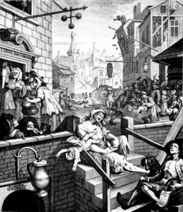 Exhibit D. William Hogarth, Gin Lane, 1751. Prints and Photographs Division, Library of Congress.