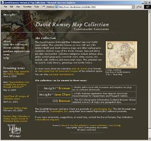 Fig. 1. Home page of the David Rumsey Map Collection