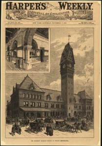 Fig. 5. Cover of Harper's Weekly, November 7, 1885: The Dearborn Railroad Station in Chicago. Courtesy of Chicago Historical Society, ICHi-35821.
