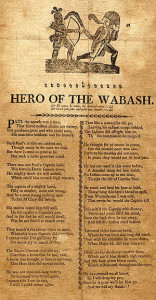 Fig. 3. "Hero of the Wabash": broadside poem on the cowardice of an officer identified only as "Captain Paul," whom "The Indians did affright," 1791. The Filson Historical Society.