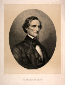 Fig. 2. "Jefferson Davis," lithograph, tinted (33 x 25.5 cm.), published by Blelock & Co., New Orleans, Louisiana (between 1866 and 1868). Courtesy of the American Antiquarian Society, Worcester, Massachusetts.