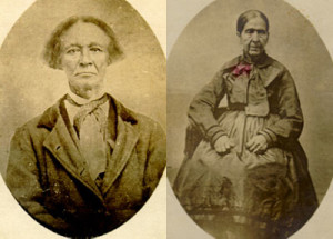 Fig. 2. Thomas Dungey and his sister Sarah in the 1880s. They were born in Virginia, the children of Richard Dungey and Nancy Penn (Pinn). Sarah married Uriah Rickman and lived in Calvin Center, Michigan. Their sister Matilda (not shown) married Samuel Hawkes, a freed slave whose photo is shown below. The Dungey family descends from Frances Dungey, a servant woman who had mixed-race children in Brunswick County, Virginia, in the 1720s. Like most free African American families who had been free since the colonial period, they claimed Indian ancestry. Photograph courtesy of Tom Kavalak Jr. 