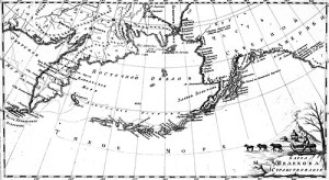 Fig. 2. Karta Shelikhova or "Shelikhov’s Map," from his journey of 1783-86, published in 1792. Courtesy of the Archives, Alaska and Polar Regions Collections, Rasmuson Library, University of Alaska Fairbanks.
