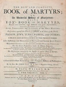The title page of volume I of The New and Complete Book of Martyrs. Courtesy of the American Antiquarian Society. 