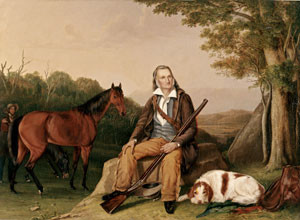 Fig. 7. John James Audubon, painted at Minnie's Land in 1841 by John Woodhouse Audubon and Victor Audubon for Lewis Morris (44 x 60 in), image #1822. Courtesy of the American Museum of Natural History Library, New York, New York.