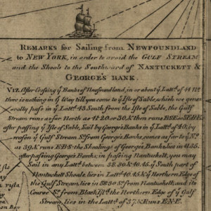 Sailing instructions. Detail from the Franklin-Folger chart. Courtesy of the Library of Congress Website.