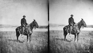 "Sanford Robinson Gifford on horseback." He often painted looking directly into the light, like Turner, but without the turmoil. W. H. Jackson photo, courtesy of the USGS archives.