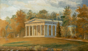 "Andalusia." Nicholas Biddle's country estate. Painting by Thomas U. Walter, ca. 1836. Courtesy of the Andalusia Foundation.
