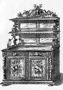 Buffet etagère sideboard, from The Cabinet Maker’s Album of Furniture (Philadelphia, 1868). Courtesy of the American Antiquarian Society.