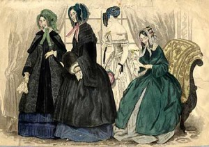 "Fashions for December, 1845," in the Columbia Magazine, December 1845. Taken from the American Antiquarian Society Costume Collections. Courtesy of the American Antiquarian Society. 