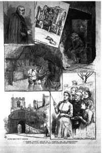 Fig. 12. "A summer holiday abroad, No. 6—Warwick and its surroundings. Drawn by Miss G. A. Davis, expressly for ‘Frank Leslie’s Illustrated Newspaper.’" From Frank Leslie’s Illustrated Newspaper 44 (September 6, 1884). Courtesy of Rutgers University. (Click image to enlarge.)