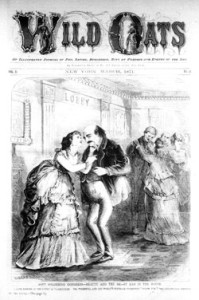Fig. 8. "Soft Soldering Congress Beauty and the Be_st Man in the House" Front cover of Wild Oats 2:13 (March 1871). Courtesy of the Library of Congress.
