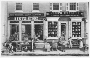 Fig. 9. W. H. Rease. [Joseph Feinour's Stove and Hardware Stores]. (Philadelphia, ca. 1845). Courtesy of the Library Company of Philadelphia.