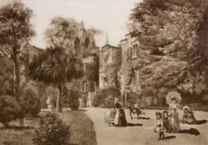 Fig. 12. Photogravure, Protestant Orphan Asylum, from a drawing by Victor Perard. A city that could provide such an elegant building and garden for its orphans was civilized indeed. Courtesy of Special Collections, University of Virginia Library.