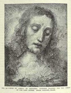 Fig. 5. Head of Christ, engraved by Timothy Cole from a drawing by Leonardo da Vinci, from Scribner's Monthly: An Illustrated Magazine for the People 17 (January 1879). Courtesy of the American Antiquarian Society. (Click image to enlarge for detail.)