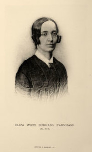 "Eliza Wood Burhans (Farnham)," artotype by E. Bierstadt (date unknown). Found between pages 192 and 193 in Burnhans Genealogy, compiled by Samuel Burhans Jr. (New York, 1894). Courtesy of the American Antiquarian Society, Worcester, Massachusetts.
