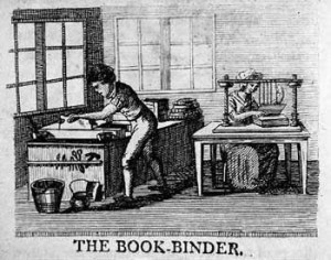 "The Book-Binder." Page 38 of William Darton, Jack of all Trades; For the Use of Good Little Boys (Philadelphia, 1808). Courtesy of the American Antiquarian Society, Worcester, Massachusetts.