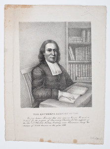 “The Reverend Samson Occom,” lithograph based on an engraving made in Europe in the second half of the eighteenth century (ca. 1830s). Courtesy of the American Antiquarian Society, Worcester, Massachusetts. This formal portrait of Samson Occom is one of a handful of images of the Native New England writers whose letters and papers have come down to us today. While here he is stiffly posed, clearly his daughter and his brother-in-law had a very different, intimate sense of this man, as we can see through their letters. 