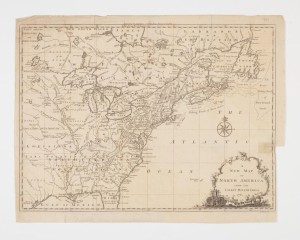 “A New Map of North America from the Latest Discoveries,” engraving by John Spilsbury for Continuation of the Complete History of England, by Tobias Smollett (London, 1761). Courtesy of the American Antiquarian Society, Worcester, Massachusetts. 