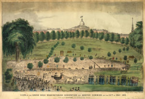 "View of the Grand Mass. Washingtonian Convention on Boston Common, on the 30th of May, 1844." Lithograph by Thayer & Co.'s Lithog. (Boston, circa 1844). Courtesy of the American Antiquarian Society, Worcester, Massachusetts.