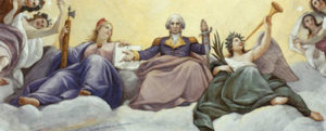 Fig. 10. Detail of The Apotheosis of Washington, fresco by Constantino Brumidi, U.S. Capitol Rotunda Dome (1862-1865). Courtesy of the Architect of the Capitol, Washington, D.C. Click image to enlarge in a new window.