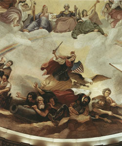 Fig. 13. Detail of The Apotheosis of Washington, fresco by Constantino Brumidi, U.S. Capitol Rotunda Dome (1862-1865). Courtesy of the Architect of the Capitol, Washington, D.C. Click image to enlarge in a new window.