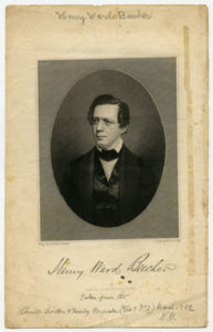 "Henry Ward Beecher," engraved by W.L. Ormsby, from a daguerreotype by Beckers & Piard, in The Christian Diadem & Family Keepsake, Vol. 3, No. 3 (New York, March 1852). Courtesy of the American Portrait Print Collection at the American Antiquarian Society, Worcester, Massachusetts.
