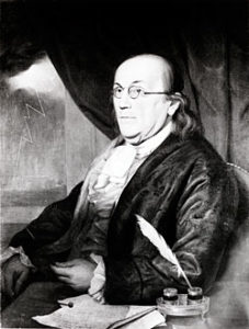1. Portrait of Benjamin Franklin, by Charles Willson Peale (1789). Courtesy of the Historical Society of Pennsylvania Portrait Collection, Philadelphia, Pennsylvania.