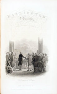 "The Inauguration of Washington," J. B. Chapin, artist, J. Rogers, engraver, vignette title page taken from The Illustrated Life of George Washington: A Biography, Personal, Military, and Political (in three volumes), Vol. 3. by Benson J. Lossing (New York, 1860). Courtesy of the American Antiquarian Society, Worcester, Massachusetts.
