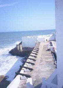 Fig. 1. View of balustrade and cannons at Cape Coast Castle