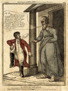 Fig 4. "An Edict from Saint Peter." Engraving by James Akin (20.5 x 15.5 cm), (1805). Courtesy of the Charles Peirce Collection (Folder 8), American Antiquarian Society, Worcester, Massachusetts.