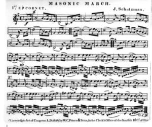 10. "Masonic March," arranged by J. Schatzman from Peters' Saxhorn Journal (1859). Courtesy of the Library of Congress, Washington, D.C. 