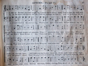 13. The anonymous hymn tune Autumn from The Christian Harp, compiled by the sons of Joseph Funk (1865). Photograph courtesy of the author. 