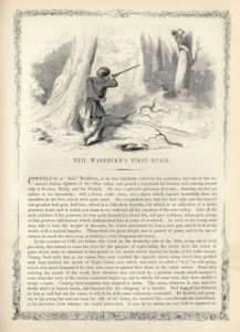 “Neil Washburn’s First Scalp,” wood engraving in John Reuben Chapin’s The Historical Picture Gallery; or, Scenes and incidents in American history, a collection of interesting and thrilling narratives (Boston, 1856). Courtesy of the American Antiquarian Society, Worcester, Massachusetts.