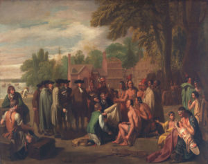 2. Penn’s Treaty with the Indians, Benjamin West, oil on canvas, 75 ½ x 107 ¾ in. (1771-72). Courtesy of the Pennsylvania Academy of the Fine Arts, Philadelphia. Gift of Mrs. Sarah Harrison, the Joseph Harrison Jr. Collection.