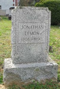 8. Jonathan Lemon's tombstone, Sharon Baptist Church Cemetery in Alleghany County, Virginia. Photograph courtesy of Dwight Pitcaithley.