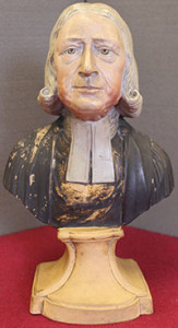 6. John Wesley by Enoch Wood (ca. 1781), painted terracotta, with an open back. Tipple Collection, Object 203, from the Methodist Collection at Drew University, Madison, New Jersey. Photo by the author.
