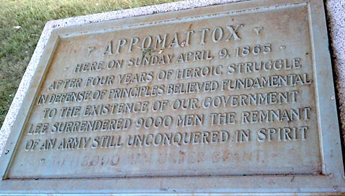 When is missing text an edit, and when is it a political statement? United Daughters of the Confederacy plaque from Appomattox, 1893. Photograph courtesy of the author.