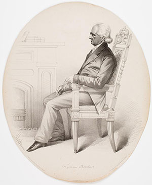 "Lyman Beecher," lithograph by Leopold Grozelier for S.W. Chandler & Bro., published by John Ross Dix (Boston, ca. 1853-1856). Courtesy of the American Antiquarian Society, Worcester, Massachusetts.
