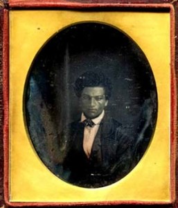 Fig. 3. Photographer unknown: Frederick Douglass, sixth plate daguerreotype, c. 1845. Collection of Greg French.