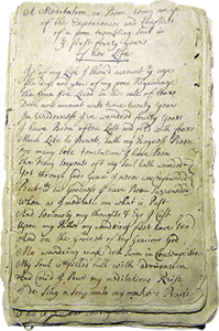 7. "A Meditation, or Poem…," page one of poem written by Elizabeth Douglas Chandler (1641-1705), ca. 1681. Courtesy of Manuscripts and Archives, Yale University Library, New Haven, Connecticut. Photograph courtesy of the author.