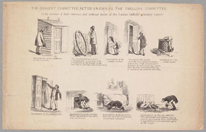 24. David Claypoole Johnston, "The Convent Committee, better known as the Smelling Committee" (Boston, 1855). Courtesy of the Political Cartoon Collection, American Antiquarian Society, Worcester, Massachusetts. Click image to enlarge in new window.