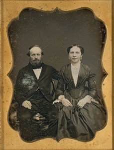 Fig. 3. A Vigilante and his Wife: George Heinrich Eggers and Sophia Ehrenpfort Eggers. A native of Hanover, George Eggers was a founder of the German Savings Bank in San Francisco and a member of the Vigilance Committee of 1856. He married Sophia Ehrenpfort in July 1854 in San Francisco. Courtesy of the Bancroft Library, University of California, Berkeley. From cased photographs and related images from the Bancroft Library pictorial collections, bulk ca. 1845-ca. 1870, BANC PIC 19xx.489-CASE.