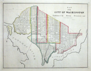 Fig. 1. Map of the City of Washington, D.C. (Drawn by F.C. DeKrafft for City Survey). John Brannon Publishers, 1828. Courtesy of American Antiquarian Society.
