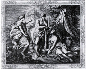 Fig. 2.Simon Gribelin after Paolo di Matthais, The Judgment of Hercules, engraving from Anthony Ashley Cooper, third earl of Shaftesbury, Characteristicks of Men, Manners, Opinions, Times (London, 1714), vol. 3