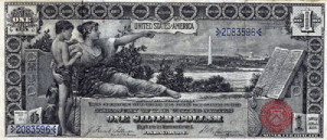Fig. 5. Front of the one silver-dollar bill, series of 1896. Courtesy of the American Antiquarian Society.