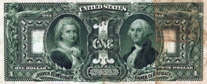 Fig. 6. Back of the one silver-dollar bill, series of 1896. Courtesy of the American Antiquarian Society.